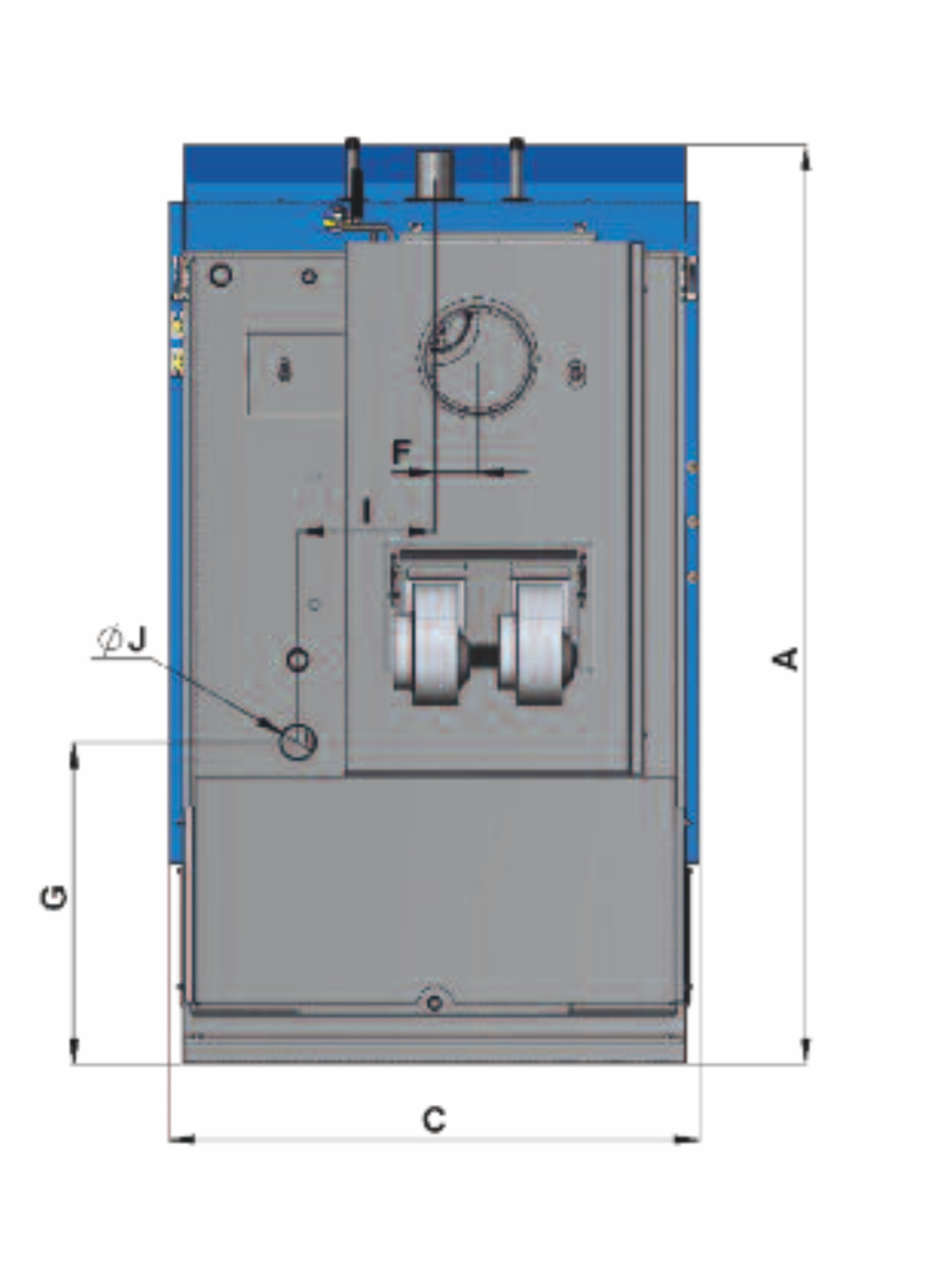 Bauschema des Holzvergasungsofens ATMOS DC 100